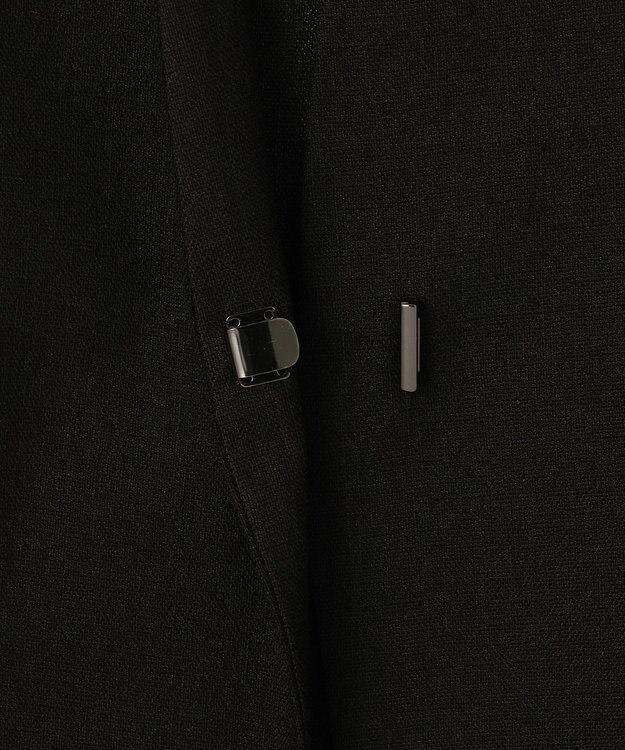 23区 S 【洗える/セットアップ対応】アイアスマットストレッチ ノーカラー ジャケット ブラック系