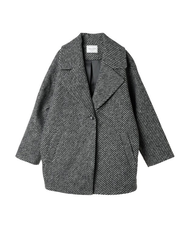 AMERICAN HOLIC ツイードライクコクーンミディコート Gray