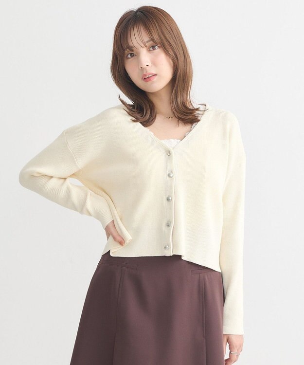 earth music&ecology コンパクトカーディガン Ivory