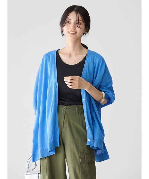 AMERICAN HOLIC ＵＶカットポンチョニットカーディガン Blue
