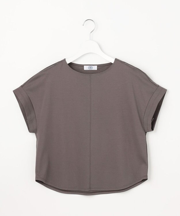 J.PRESS LADIES L 【2WAY】コットンスムース フレンチスリーブ カットソー モカ系