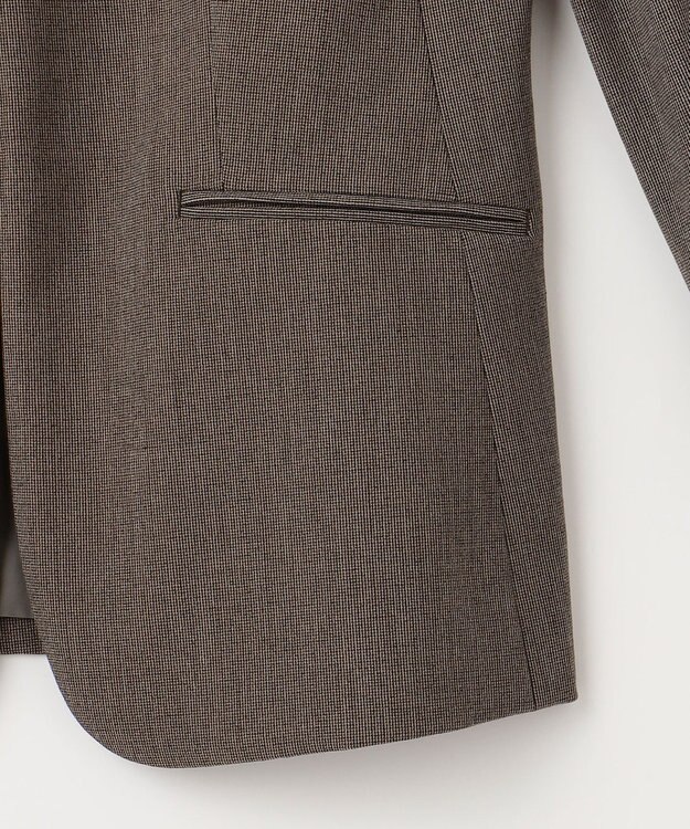 J.PRESS LADIES T/Rアルガンシルク ノーカラー ジャケット ブラウン系