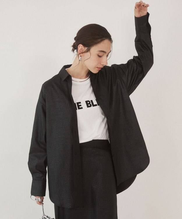 WEGO 【ANGIE VINTAGE】レザーライクシャツ＆スカートセットアップ ブラック