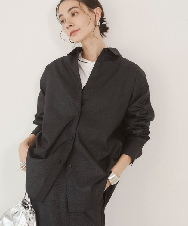WEGO 【ANGIE VINTAGE】レザーライクシャツ＆スカートセットアップ ブラック