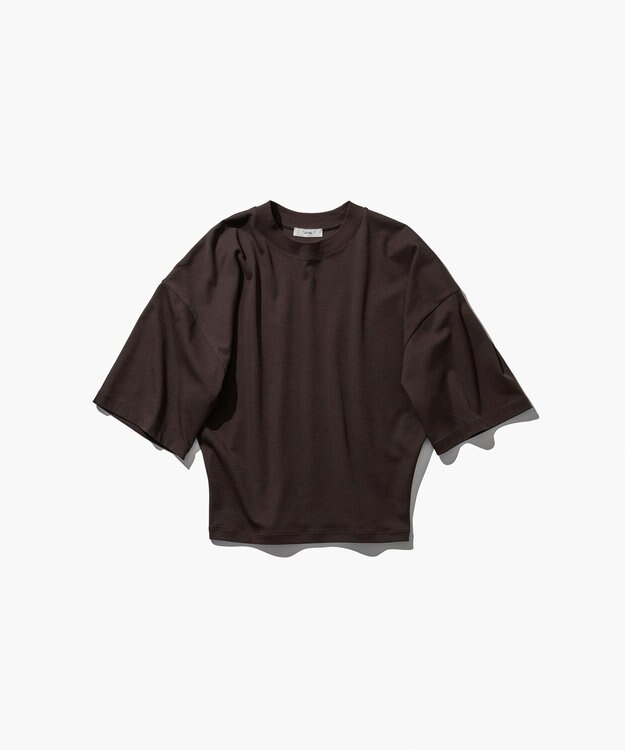 ATON 80/ FRESCA SMOOTH | ワイドスリーブＴシャツ DARK BROWN