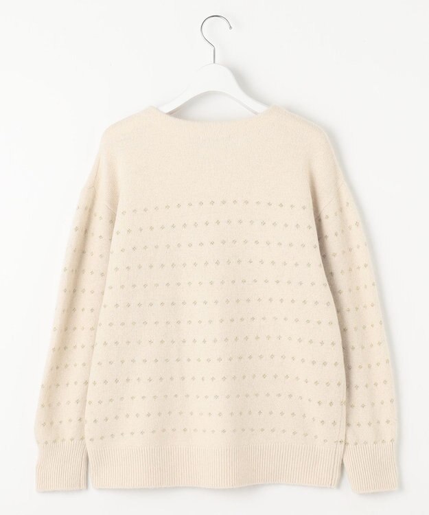 自由区 L ウールジャカードラメ ニット ベージュ系