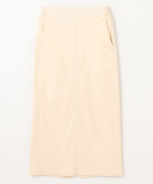 ANY L 【手洗い可/ウエストゴム】裏起毛ハイストレッチタイトスカート オフ