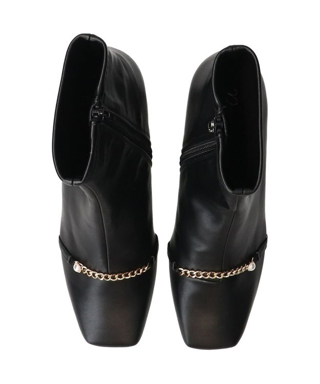 Bridget Birkin 【Bridget Birkin】アクセサリーパールチェーンショートブーツ ブラック