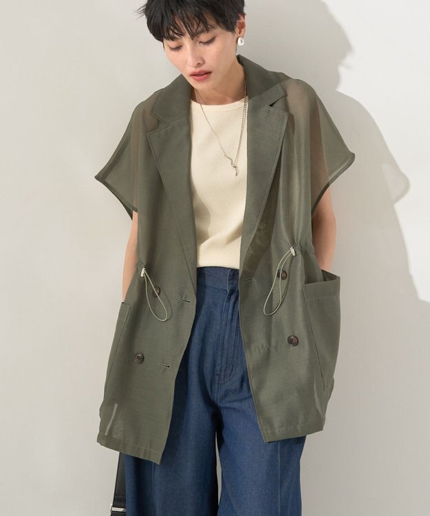 AMERICAN HOLIC シアーオーバーサイズテーラードベスト【WEB限定カラー有り】 Khaki