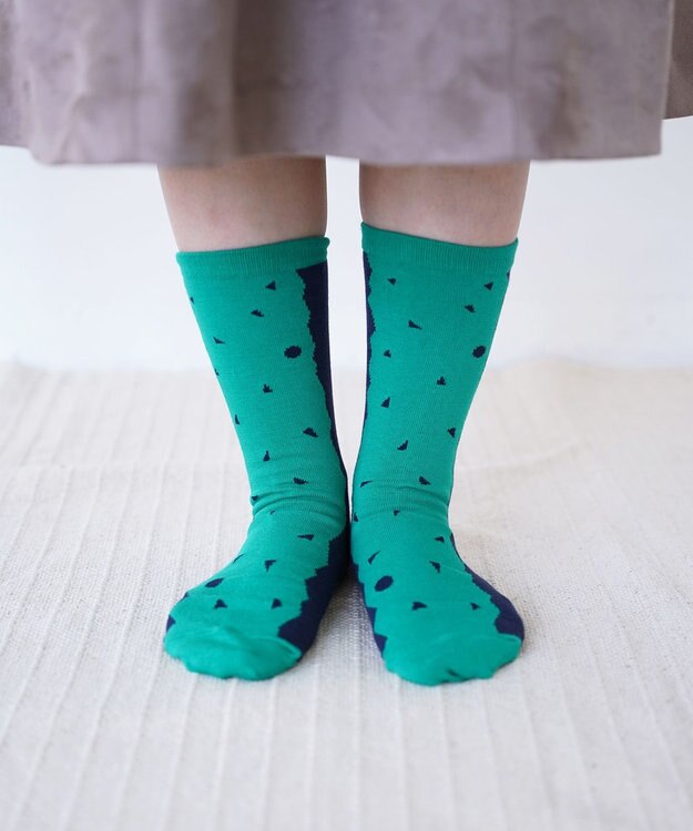 nitorito 【UNISEX】米沢オリジナル柄 mountain&moon 靴下 navy