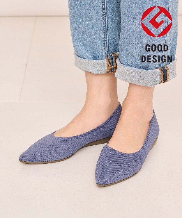 steppi 【洗える/撥水】NEWライン ポインテッド パンプス ダルブルー