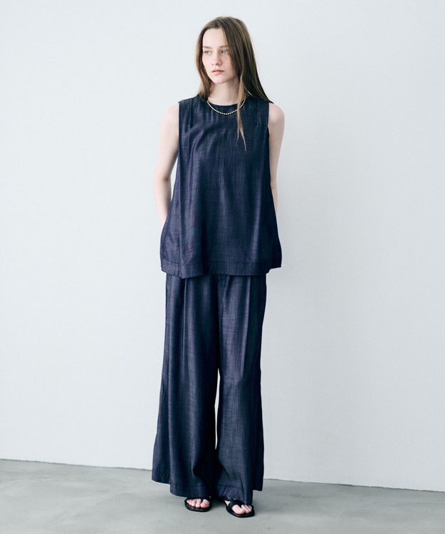 uncrave リヨセルデニム ノースリーブブラウス インディゴ