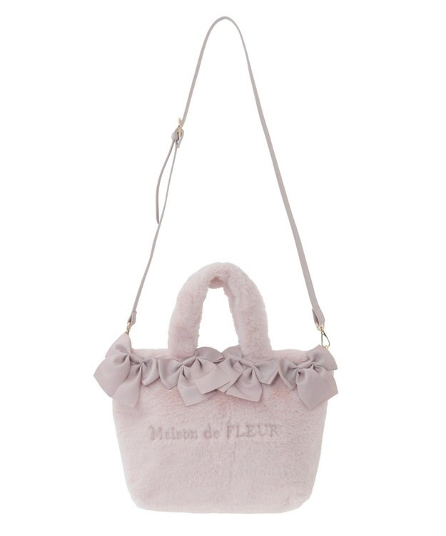 Maison de FLEUR ピンクマニア2Wayファーリボンバッグ Light Pink