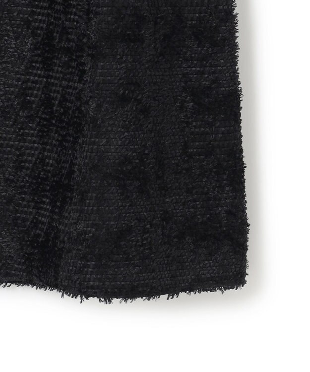 ICB ダイヤカットジャカードブラウス ブラック系