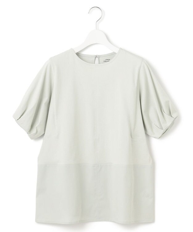 J.PRESS YORK STREET 【WOMEN】ファブリックヘムジャージ プルオーバー ライトグリーン系