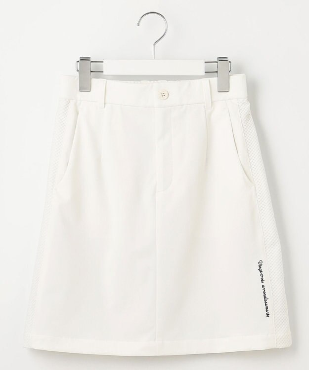 23区GOLF 【WOMEN】【ストレッチ】バックドビー×メッシュロゴスカート ホワイト系
