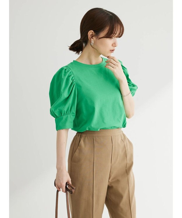 Green Parks ・ＳＵＧＡＲ　ＳＰＯＯＮ　ギャザーパフＴシャツ Green