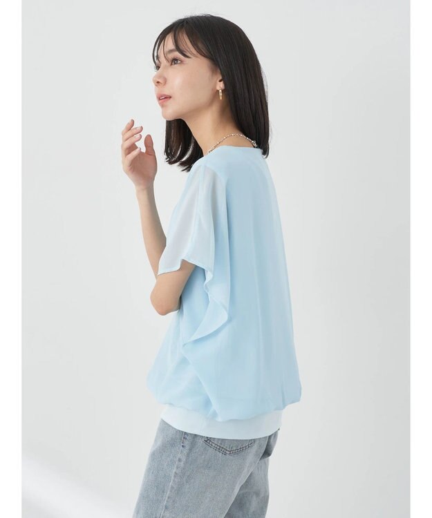 earth music&ecology シアードッキングドルマンブラウス Sax