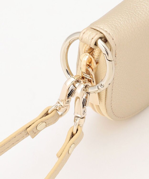 ANY カラビナ付半月型キーケース ゴールド