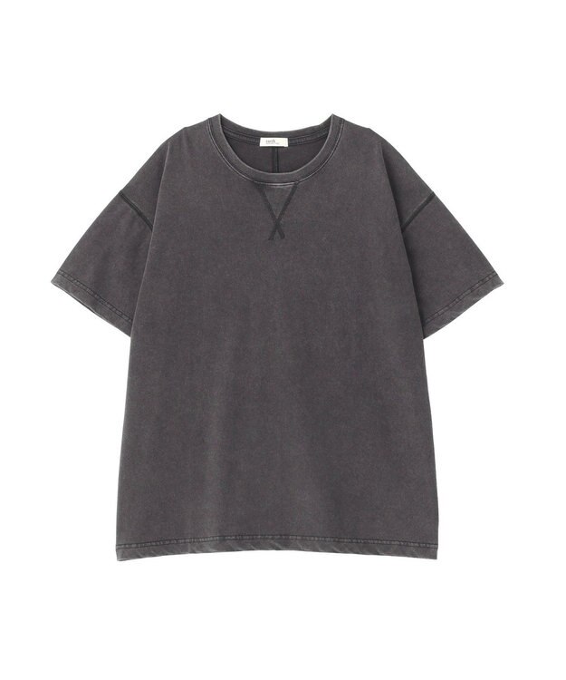 earth music&ecology ピグメント風Tシャツ Charcoal Gray
