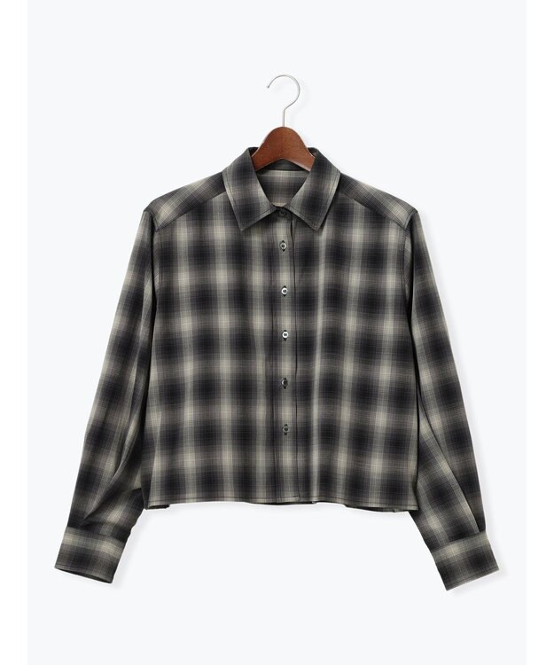 Te chichi チェックショートシャツ（セットアップ可）《2025Autumn catalog item》 ブラック