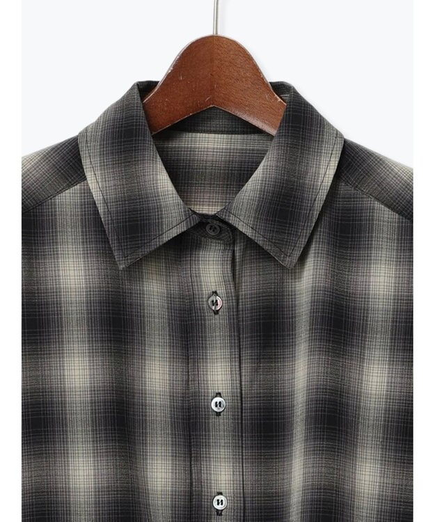 Te chichi チェックショートシャツ（セットアップ可）《2025Autumn catalog item》 ブラック