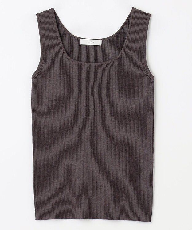 ANY 【洗濯機可能】タンクトップリブニット ブラウン