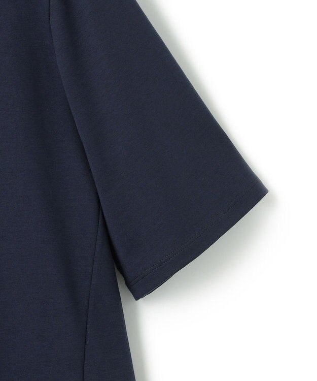 23区 L 【洗える】コットンポンチコンビジャージー ペプラム カットソー ネイビー系