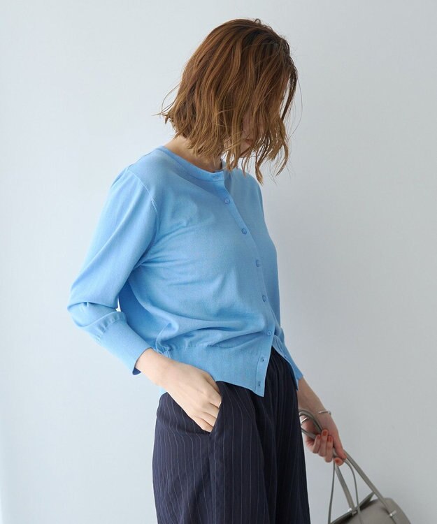 YECCA VECCA 【マシンウォッシャブル】カーディガン② Light Blue