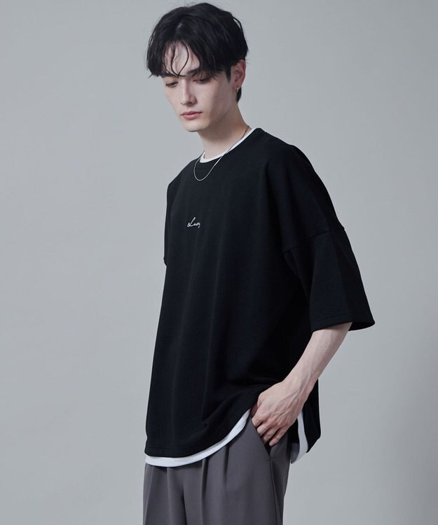 WEGO フクレジャガードフェイクレイヤードT（S） ブラック