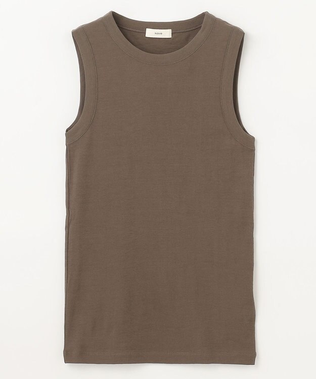 NAVE 【Nave・洗える】ガーゼフライス タンクトップ カーキ系
