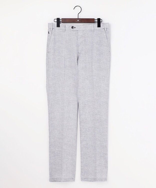 JOSEPH ABBOUD 【ウエストも伸びる!/清涼/軽量/ストレッチ】クールピケストレッチ パンツ ライトグレー系