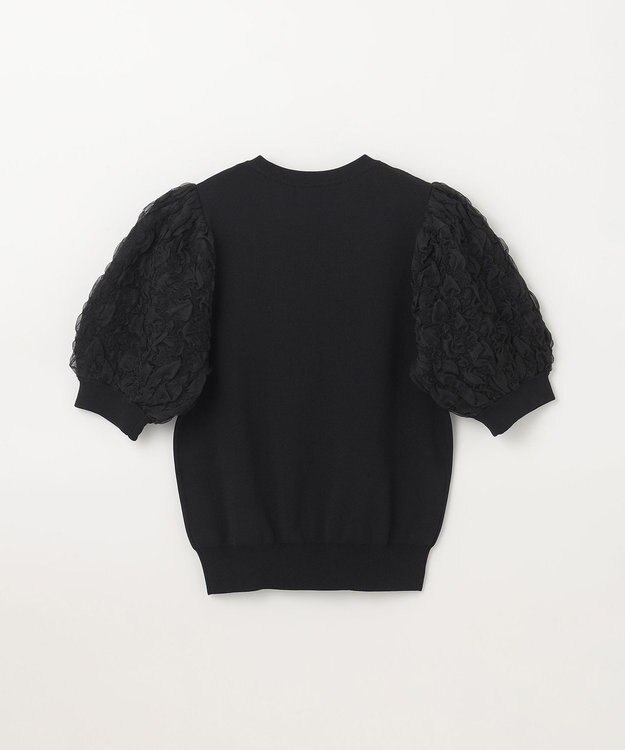 GRACE CONTINENTAL シアーハーフニットトップ ブラック