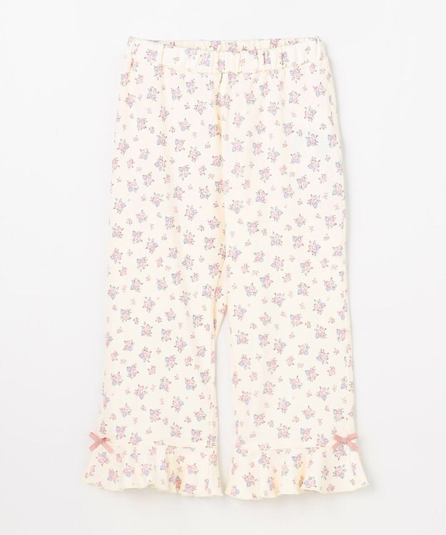 ANY KIDS 【洗濯機可能/接触冷感】ひんやり カットソーパンツ エクリュ（花柄）