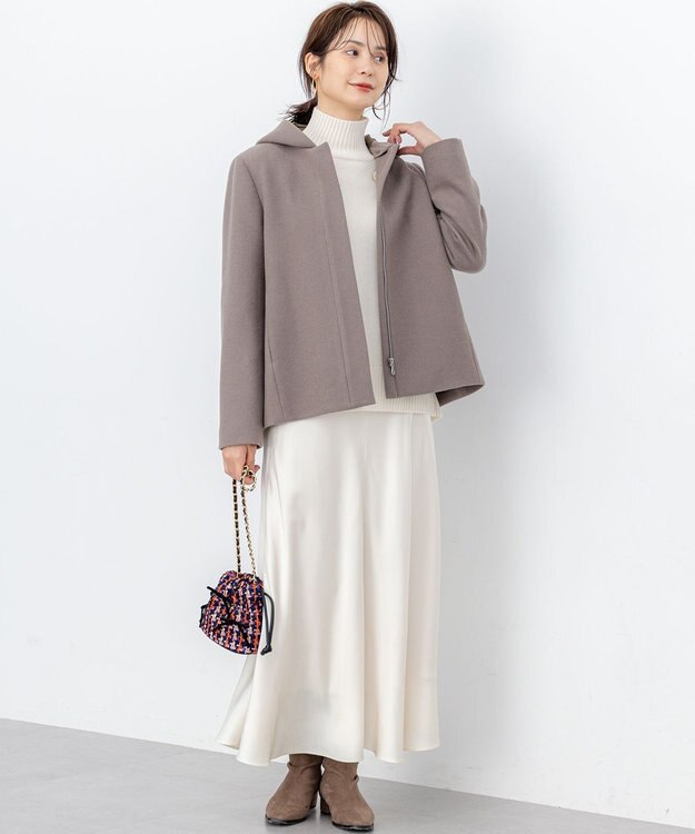 組曲 L ウールモッサ ショートコート ブラウン系