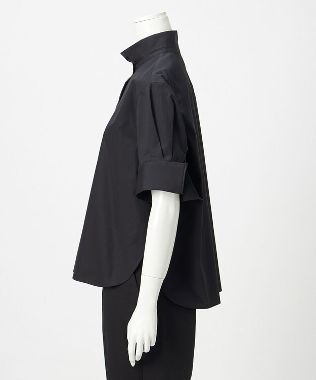 23区 【エステータ】THOMAS MASON ダブルカフス ハーフスリーブシャツ ブラック系