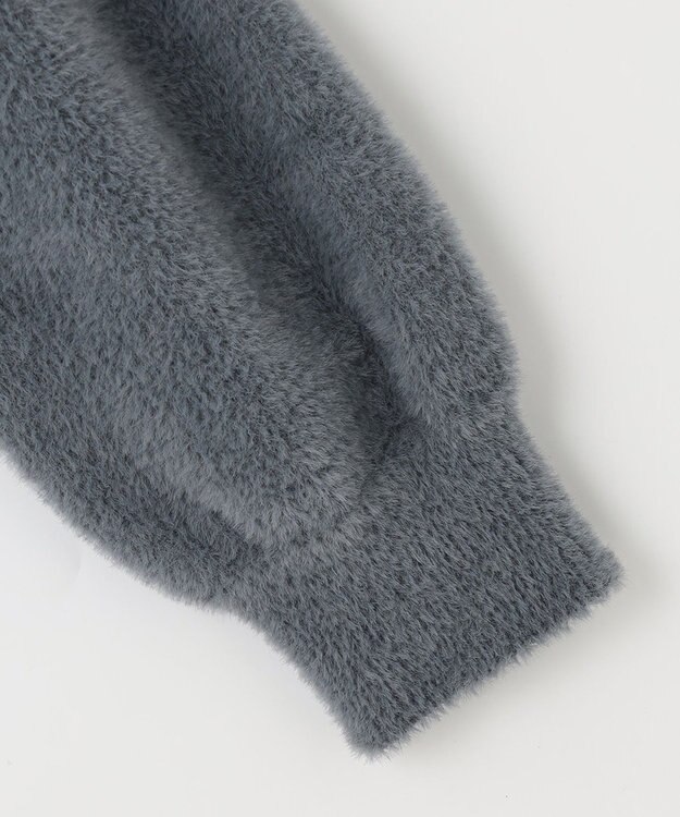 ANY SIS シャギーニット カーディガン チャコールグレー