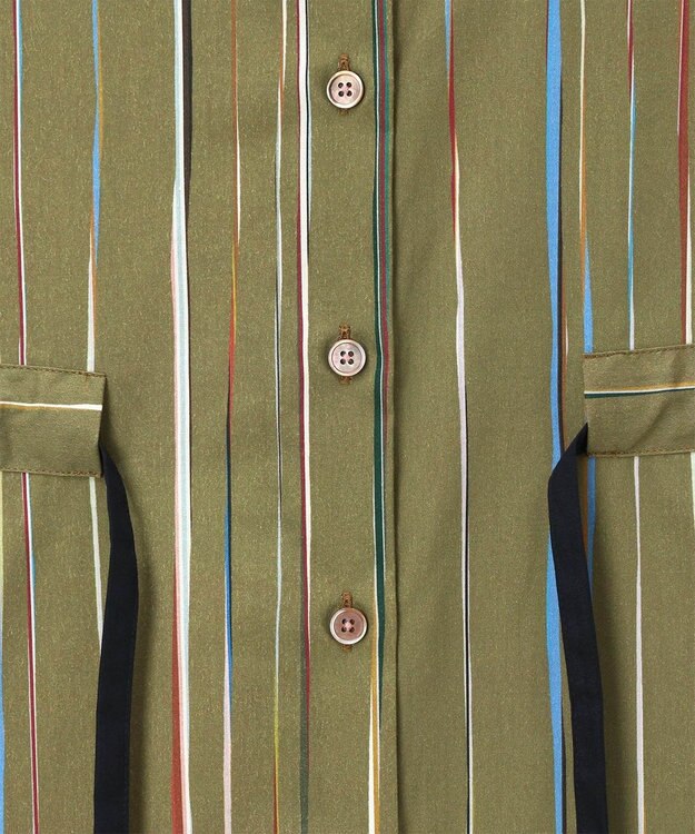 Paul Smith Signature Pinstripe シャツワンピース オリーブ