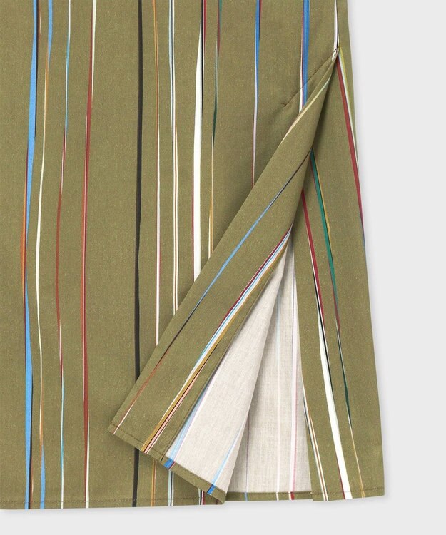 Paul Smith Signature Pinstripe シャツワンピース オリーブ