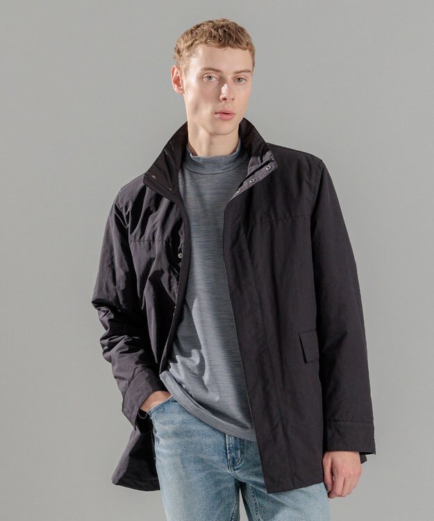 JOSEPH HOMME 【WEB限定】パウダーピーチクロス ナイロンコート ブラック系