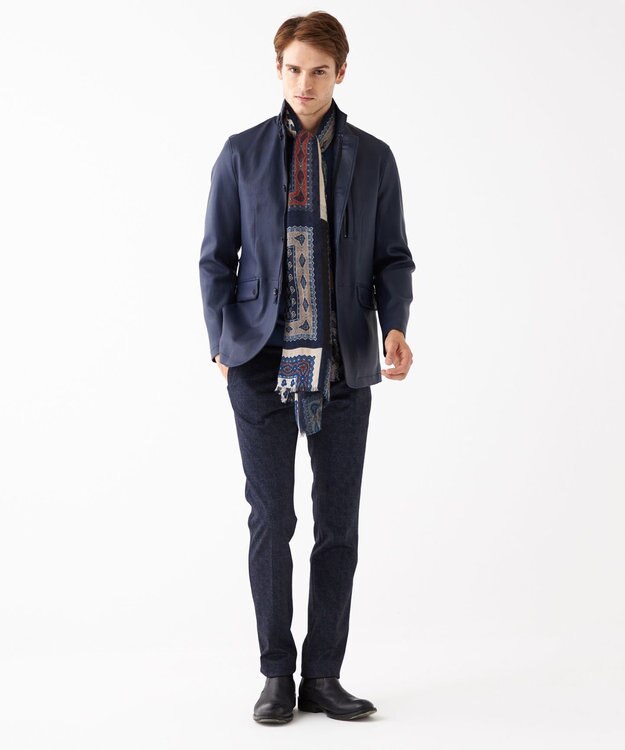 JOSEPH ABBOUD ツィーディジャージー パンツ ネイビー系4