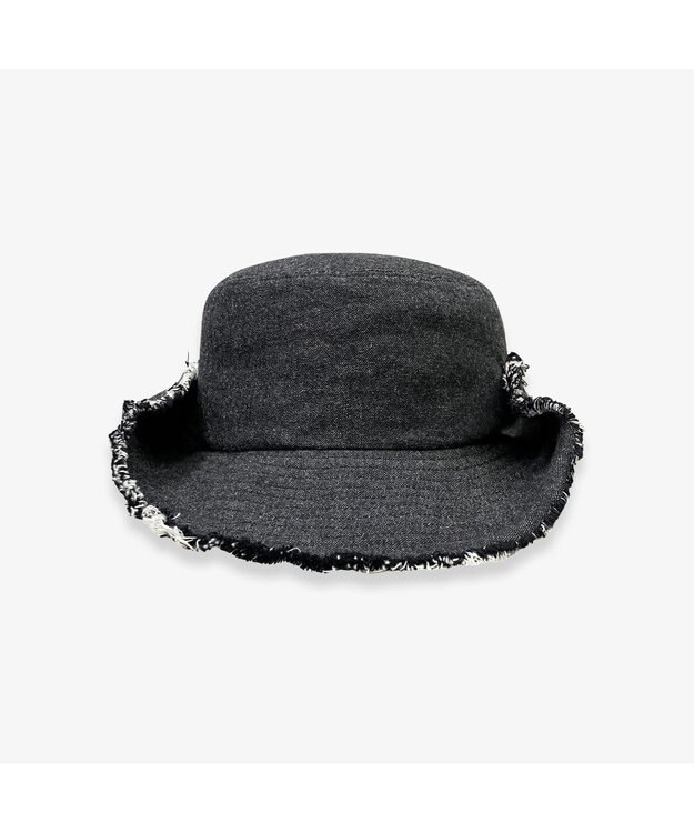 林八百吉商店 un chapeau  デニムフリンジハット ブラック