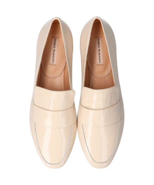 INTER-CHAUSSURES 【FABIO RUSCONI】モカデザインレザーシューズ アイボリーエナメル