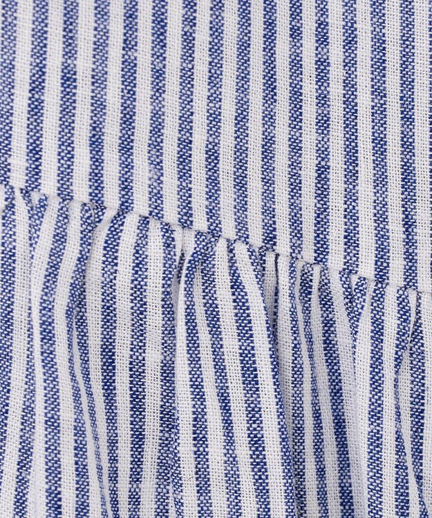 ANY 【洗える】ライトリネンクロス ワンピース ブルーストライプ