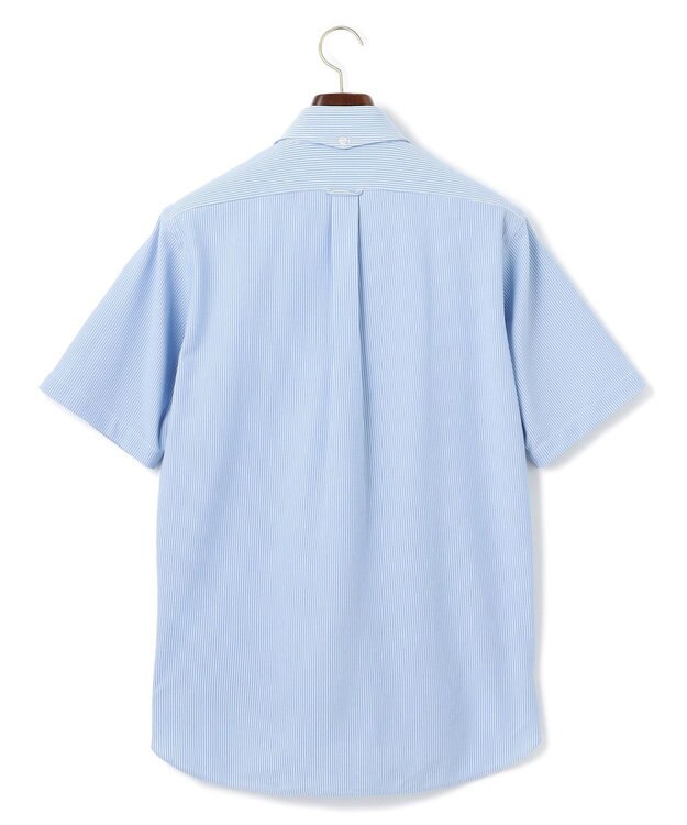 J.PRESS MEN 酷暑の清潔感もこれ一枚で【吸水速乾 / 抗菌防臭 / 防シワ】【J.PRESS OXFORD JERSEY】カノコインレイマイクロストライプ 半袖シャツ / B.D. サックスブルー系1