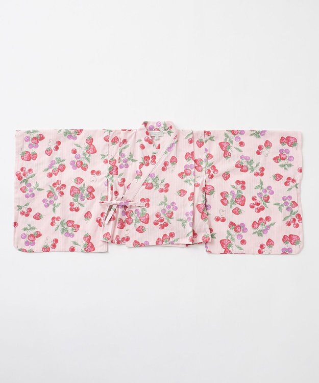 ANY KIDS ロング丈 浴衣 セット ピンク×イチゴ