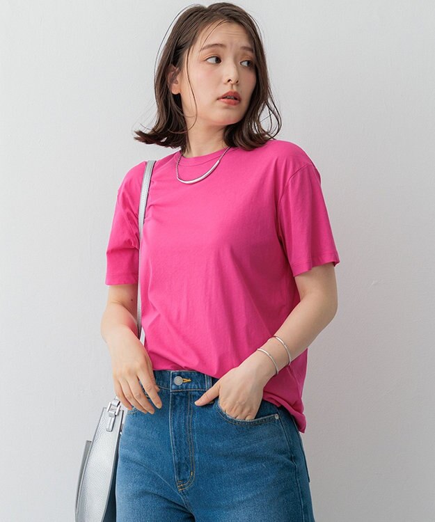 23区 【SLOW/WEB限定】シアーツイストシングルジャージー Tシャツ ローズ系