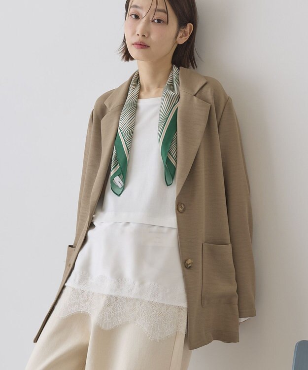 AMERICAN HOLIC 【リングSET】波ストライプ柄スカーフ Green