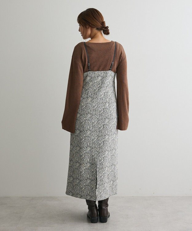 CRAFT STANDARD BOUTIQUE ゼブラ柄キャミワンピース Gray