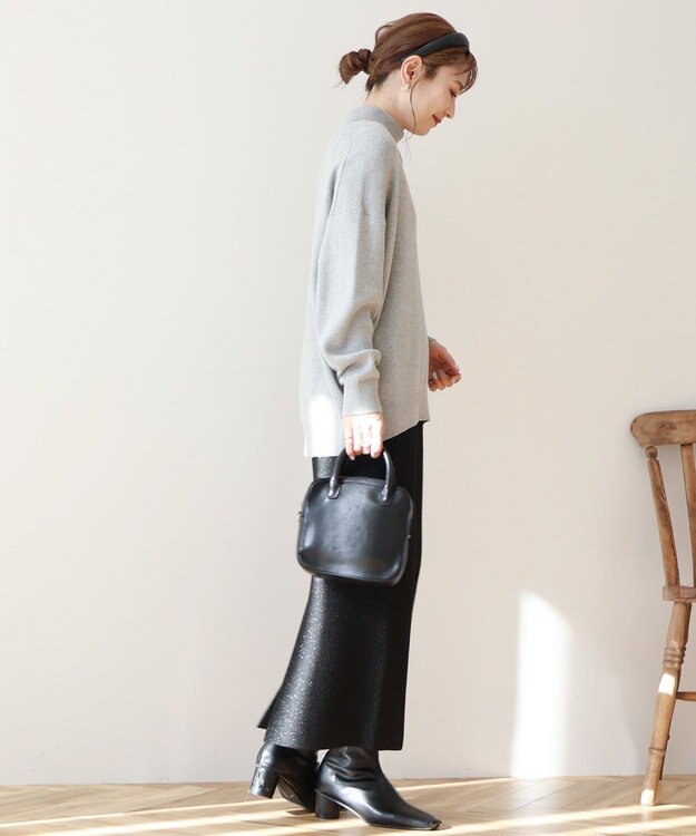 AMERICAN HOLIC ブラッシュヤーンタートルネックニットプルオーバー Light Gray Mixture